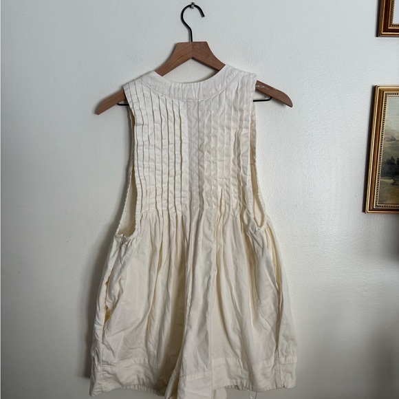 Free People Boho Ecru Webster Romper Cream Pleated Relaxed Women’s Small NWOT - Picture 5 of 9